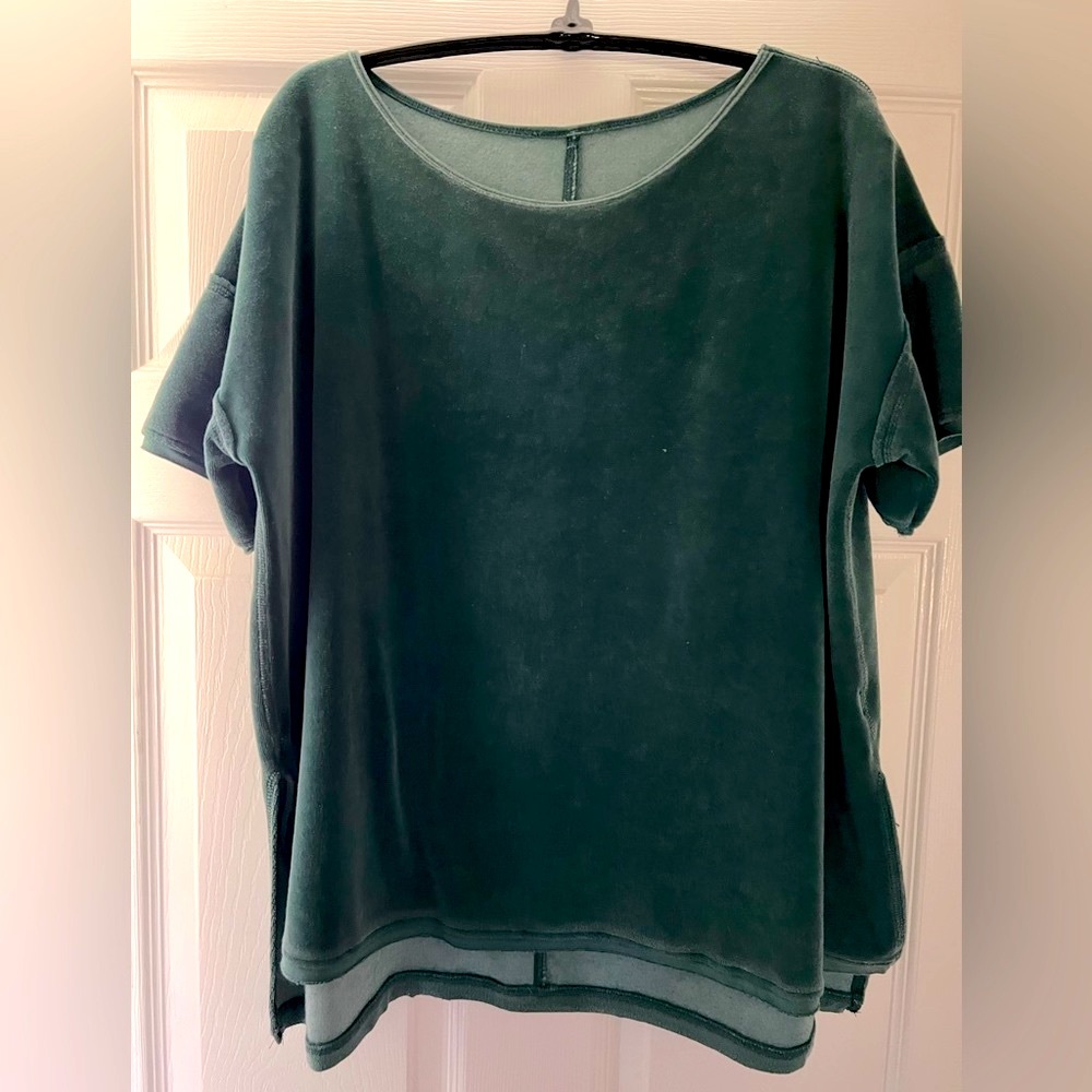 TEAL VELVET TUNIC  Size M